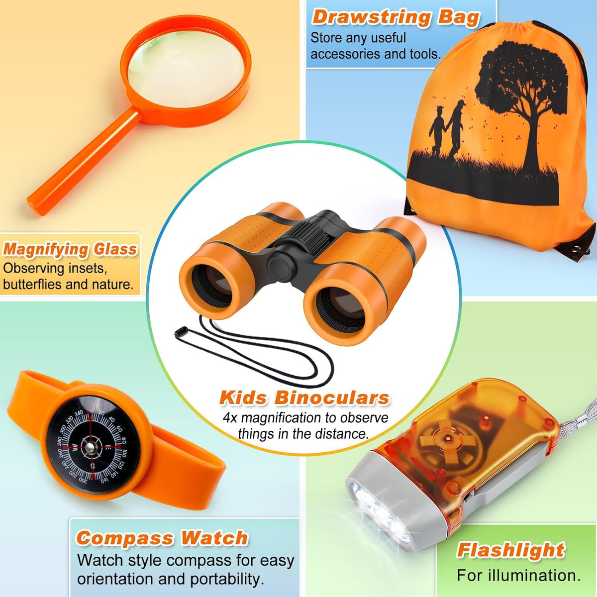 Kids Explorer Kit & Bug Catcher Kit, Camping Gear for Kids, Outdoor Exploration Set with Backpack &
