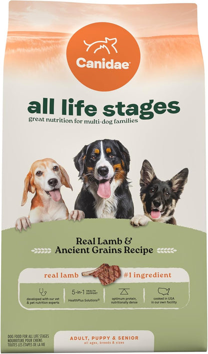 Canidae All Life Stages Real Lamb & Ancient Grains Recipe – High Protein Premium Dry Dog Food for