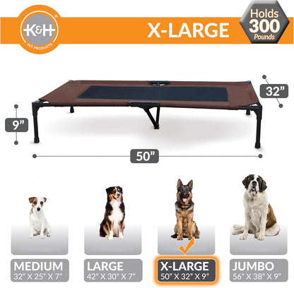 K&H Pet Products Outdoor Elevated Dog Cot, Breathable Cooling Elevated Cot Hammock Pet Bed for XL