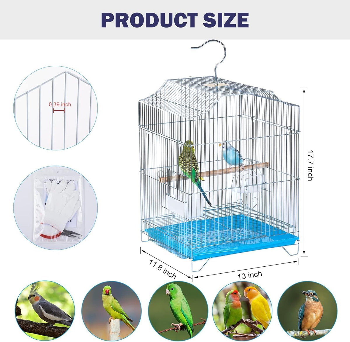 Small Bird Travel Cage-Lightweight Small Birds Starter Kit with Birdcages and Accessories Great for