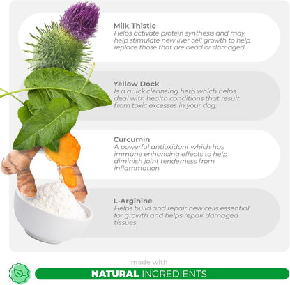 Milk Thistle for Dogs - 90 Soft Chews - Liver and Kidney Support - Hepatic Support with EPA & DHA