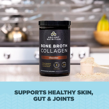Ancient Nutrition Collagen Powder, Bone Broth Collagen, Chocolate, Hydrolyzed Multi Collagen