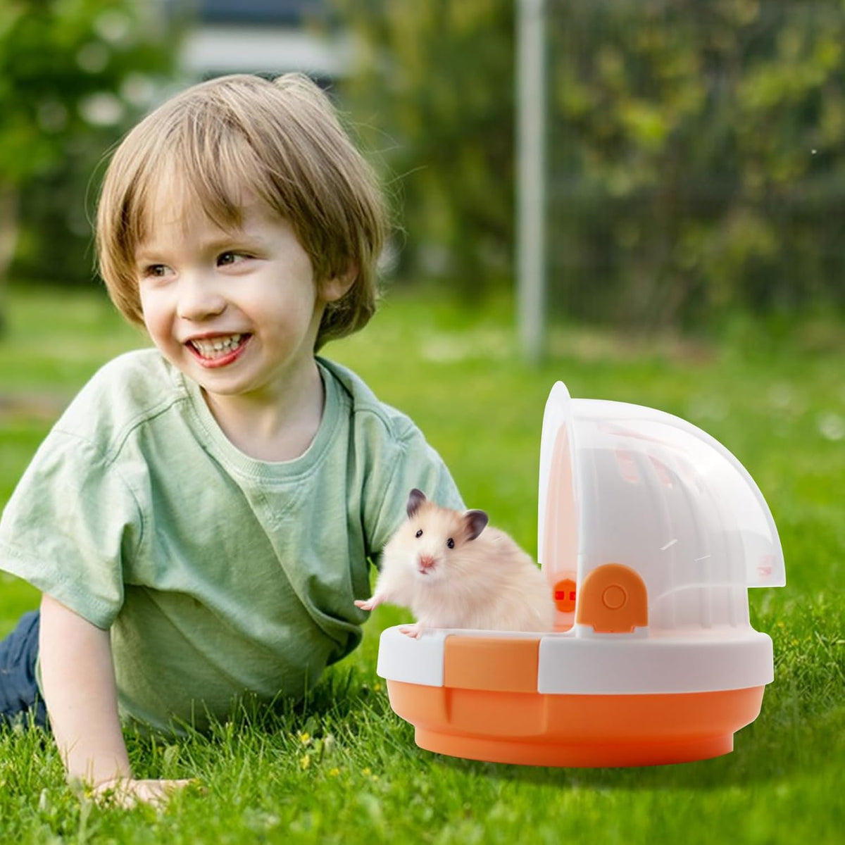 Hamster Carrier Cage with Water Bottle,Portable Dwarf Hamster Travel Carrier Plastic Guinea Pig