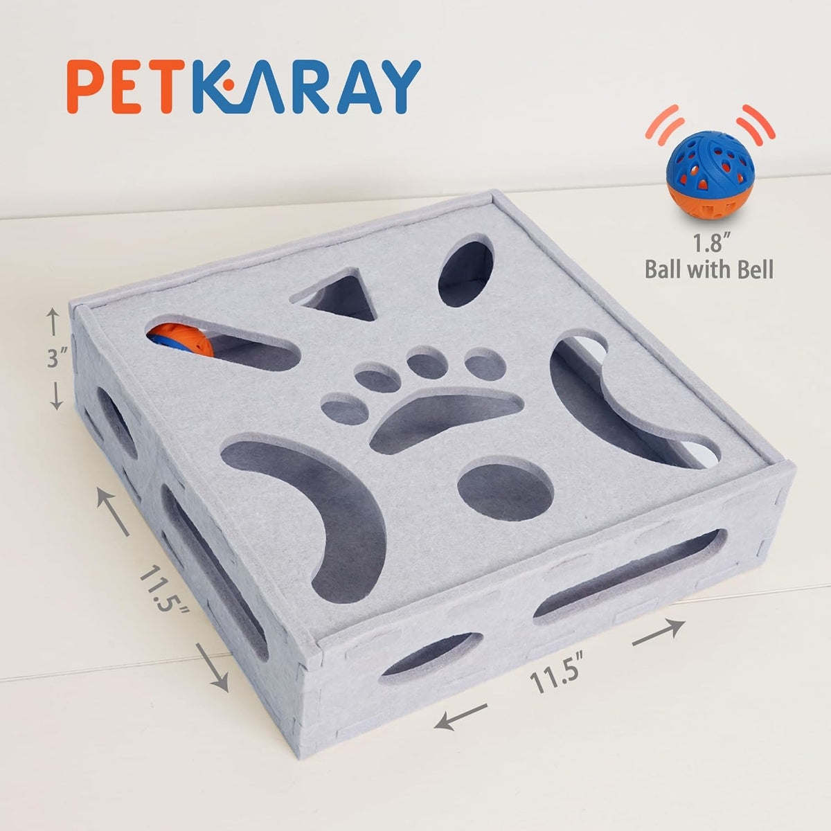 PETKARAY Felt Cat Puzzle Toy, Interactive Cat Toys for Indoor Cats, Interactive Maze for Kitten