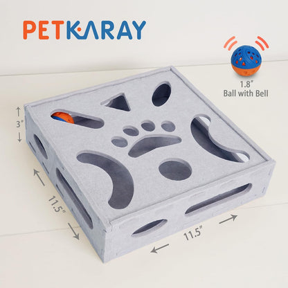 PETKARAY Felt Cat Puzzle Toy, Interactive Cat Toys for Indoor Cats, Interactive Maze for Kitten