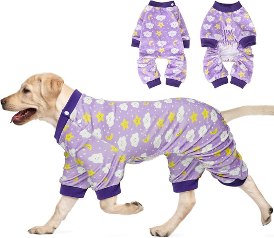 BEAUTYZOO Dog Pajamas Large Sized Dog, Summer Doggie Pajamas for Boy Girl, Soft Strechy Cotton