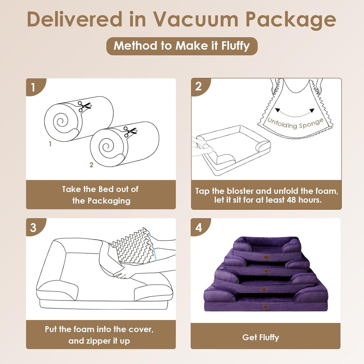EHEYCIGA Orthopedic Dog Bed for Medium Dogs, Waterproof Memory Foam Medium Dog Beds with Sides