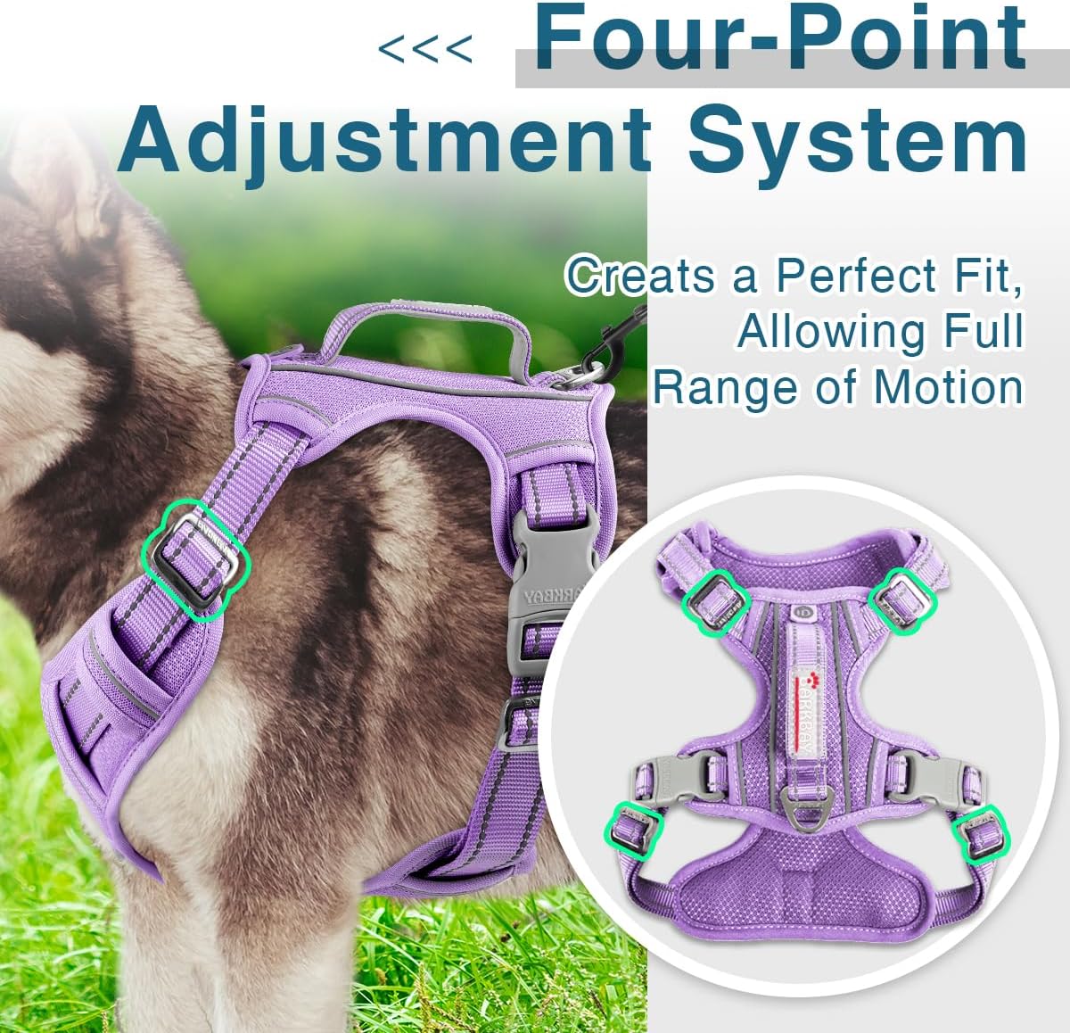 BARKBAY Dog Harness No Pull with ID Tag Pocket - Heavy Duty, Reflective, Easy Control for Large