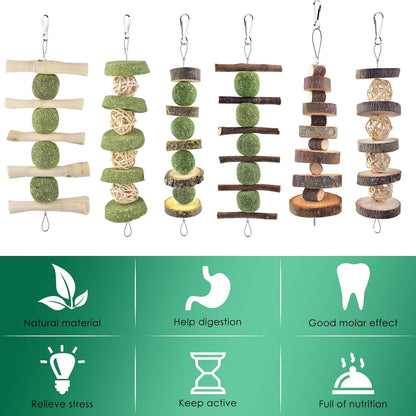 ERKOON Bunny Chew Toys, Rabbit Chew Toys for Teeth Grinding, Improve Dental Health, 100% Natural