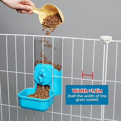 VANNON Small Animal Hanging Automatic Food Dispenser, 35oz Gravity Pet Feeder for Cage, Food Bowl