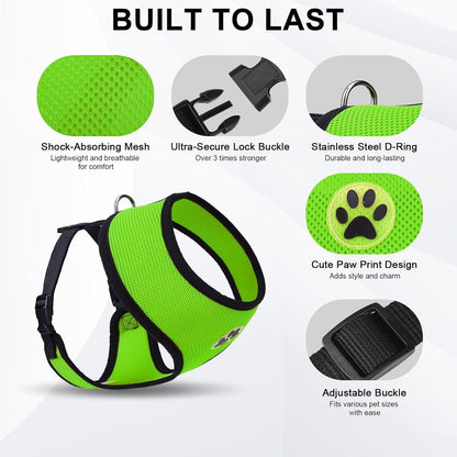 BINGPET No Pull Dog Harness, Soft Mesh Breathable All Weather Vest, Safety Protection Design