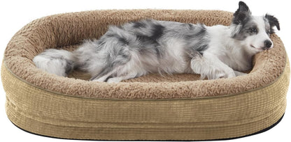 JOEJOY Orthopedic Dog Beds Large Sized Dog, Egg-Crate Memory Foam Pet Couch Bed with Bolster Sides