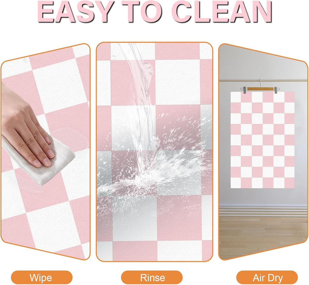 Checkered Dog Cat Feeding Mat, 17'' x 28'' Large Dog Food Mats, Absorbent Pet Feeding Mat for Food