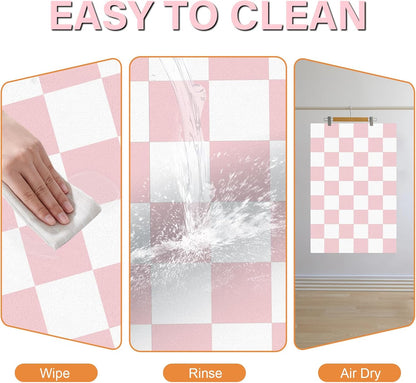 Checkered Dog Cat Feeding Mat, 17'' x 28'' Large Dog Food Mats, Absorbent Pet Feeding Mat for Food