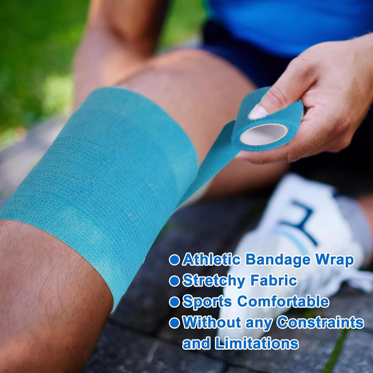 24 Pack Self Adhesive Bandage Wrap 2 Inch, Cohesive Medical Tape for Sports, Elastic Vet Wrap for