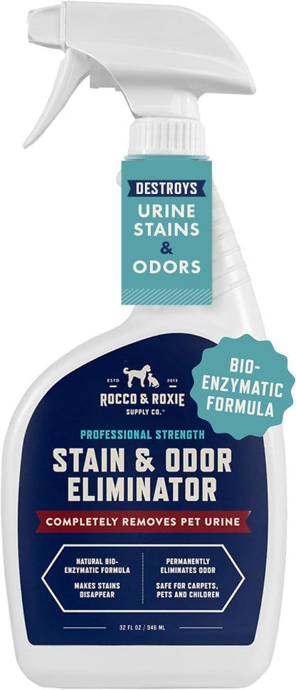 Rocco & Roxie Stain & Odor Eliminator for Strong Odor, 32oz Enzyme Pet Odor Eliminator for Home
