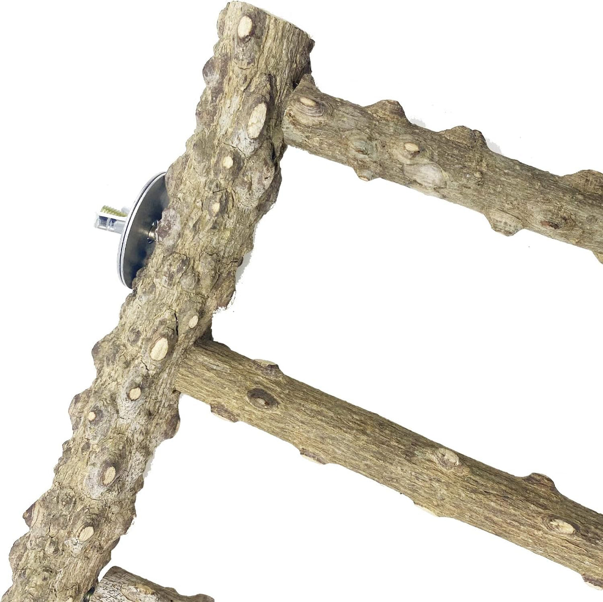Allazone 3 PCS Nature Wood Bird Ladder Perch Nature Wood Stand Parrot Chew Toy Cage Hanging Pet
