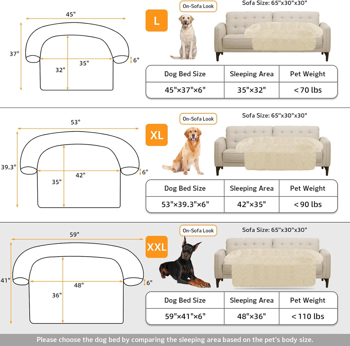 GGIB Calming Dog Bed Fluffy Plush Dog Mat for Furniture Protector with Removable Washable Cover for
