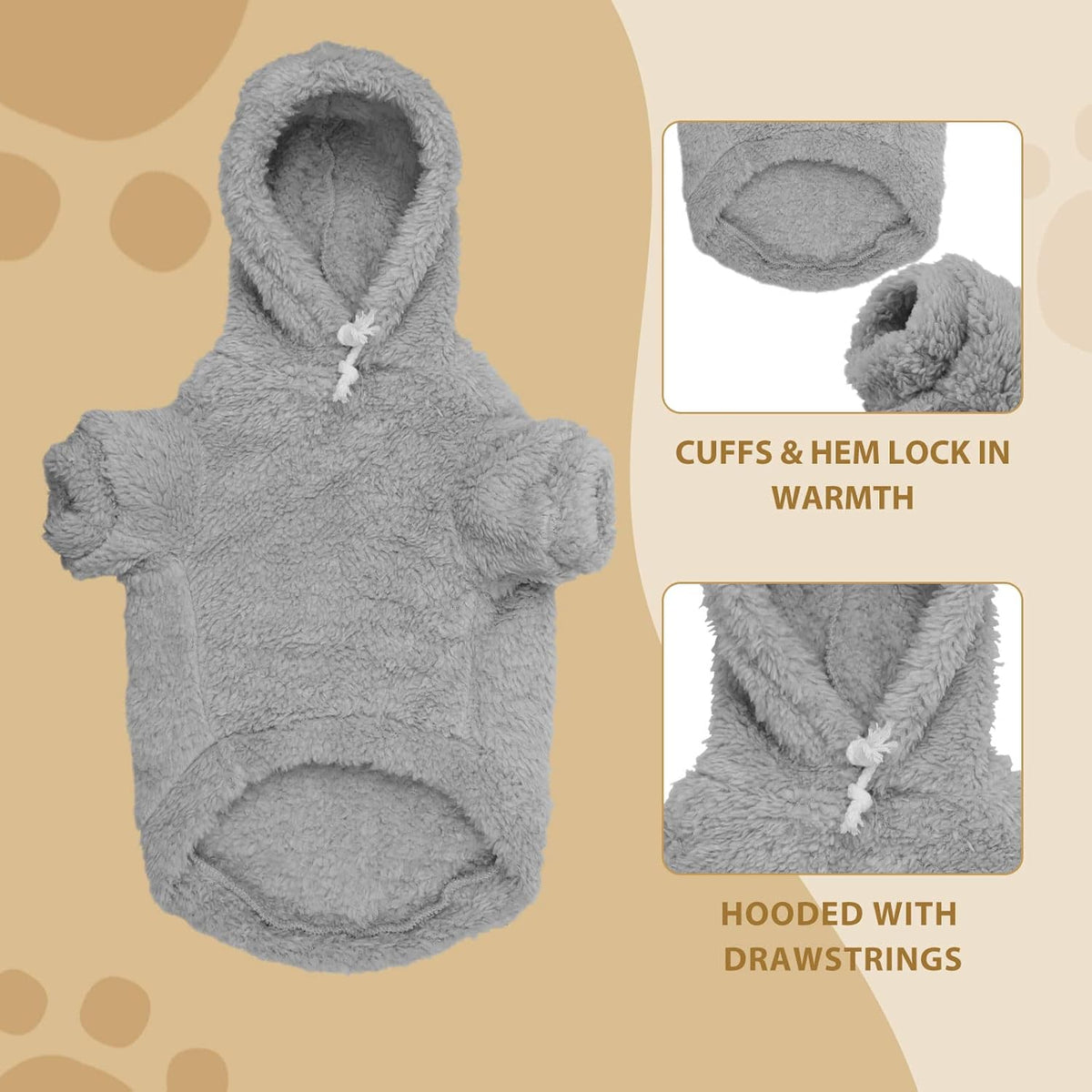 Fuzzy Dog Sweaters for Medium Dogs Dog Hoodie Sweater Clothes Warm Soft Cozy Pet Coats Hooded