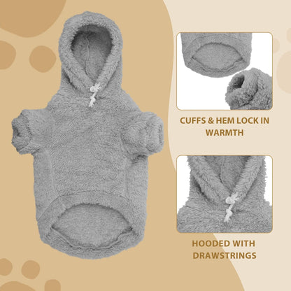 Fuzzy Dog Sweaters for Medium Dogs Dog Hoodie Sweater Clothes Warm Soft Cozy Pet Coats Hooded