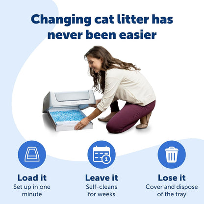 PetSafe ScoopFree Disposable Crystal Cat Litter Tray - Easy Cleaning Box - Refill Tray for Electric