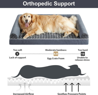 BFPETHOME Dog Beds for Large Dogs, Orthopedic Dog Bed for Medium Large Dogs,Big Waterproof Couch