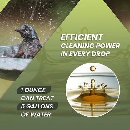 16oz Bird Bath Cleaner, Cleans 80 Gallons of Water, Ideal Fountain Cleaner Safe for Birds, Bird