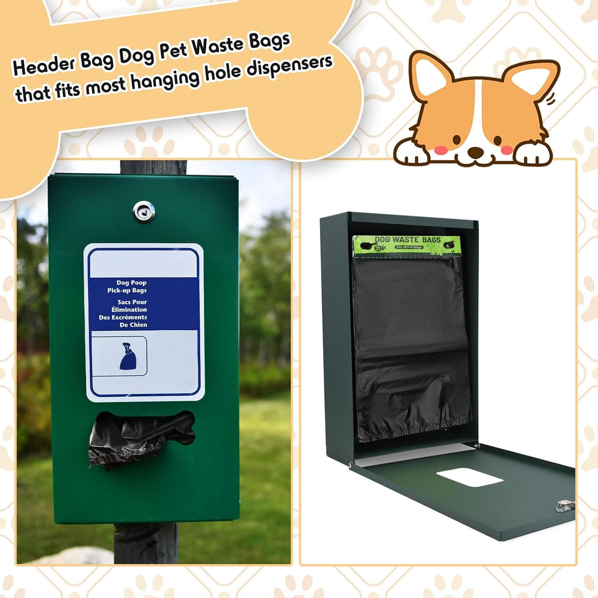 Ireer 5000 Pcs 50 Counts 5000 Pcs Header Bag Bulk Dog Pet Waste Bags Poop Easy Single Pull for Poop