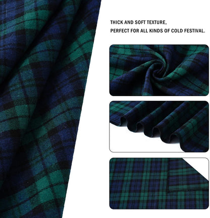 E-Clover Dog Bandanas Boy & Matching Scrunchie Set Plaid Scarf Kerchief for Small Dog Puppy Bandana