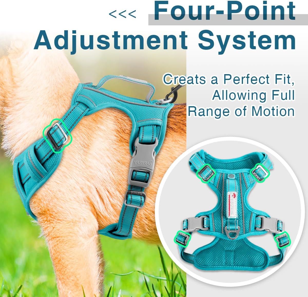 BARKBAY Dog Harness No Pull with ID Tag Pocket - Heavy Duty, Reflective, Easy Control for Large