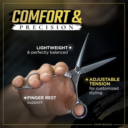 Fagaci Professional Hair Cutting Scissors 5” Japanese Steel for Ultra-Precise Cuts, Razor Sharp