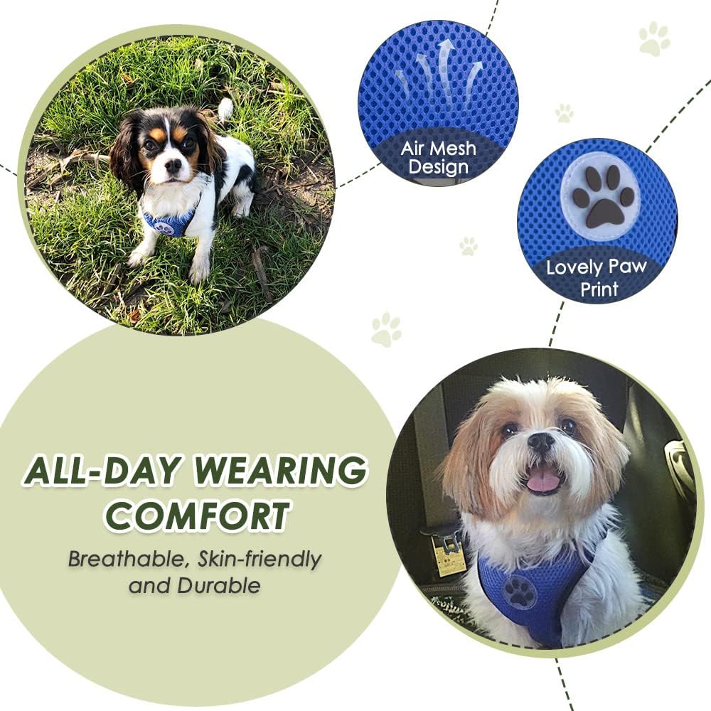 SlowTon Dog Seat Belt Harness for Car, Dog Car Harness Adjustable Mesh Breathable & Dog Seatbelt