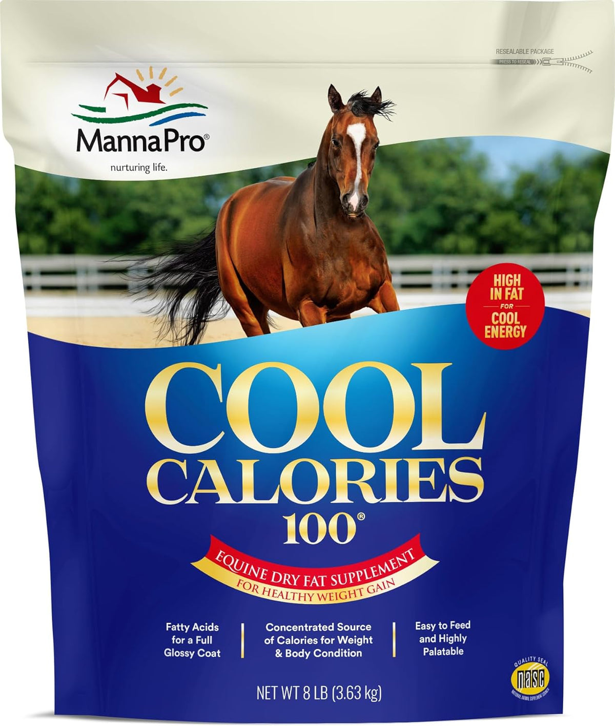 Manna Pro Cool Calories 100 – Equine Fat Supplement for Horses, Supports Healthy Weight Gain