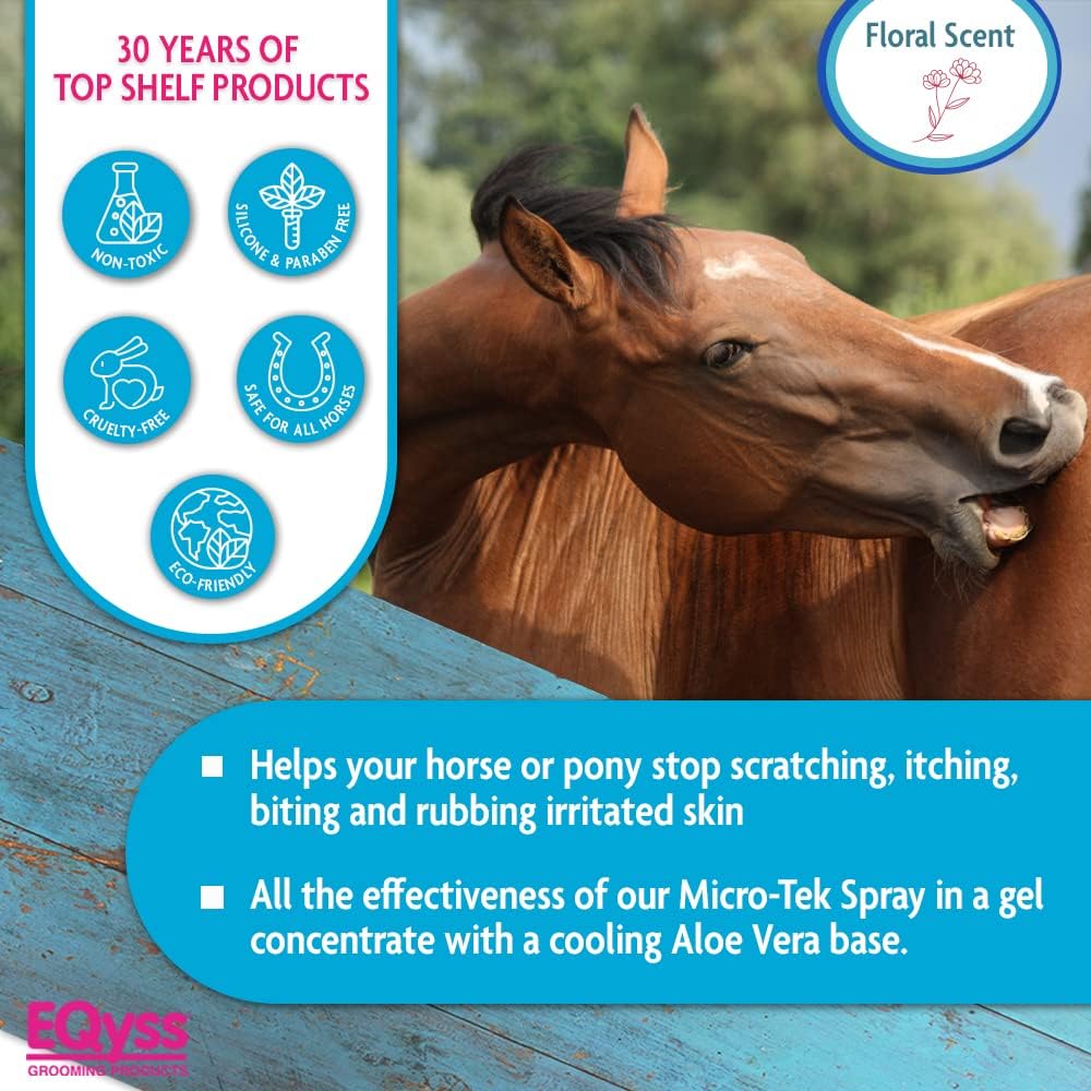 EQyss Micro-Tek Equine Itch Relief Gel - Soothes Irritated Skin, Stops Itching, Scratching, Rubbing