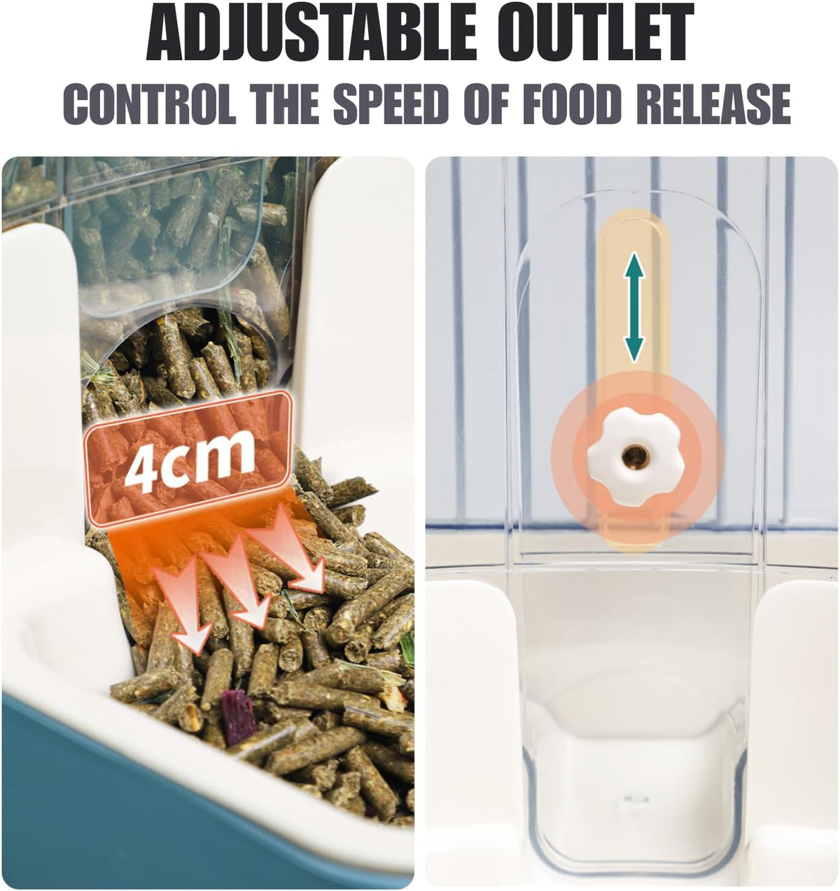 Automatic Pet Food Water Dispenser, Auto Gravity Pet Feeder Water Bottle Set for Crate, Feeding