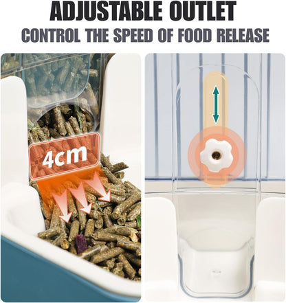 Automatic Pet Food Water Dispenser, Auto Gravity Pet Feeder Water Bottle Set for Crate, Feeding