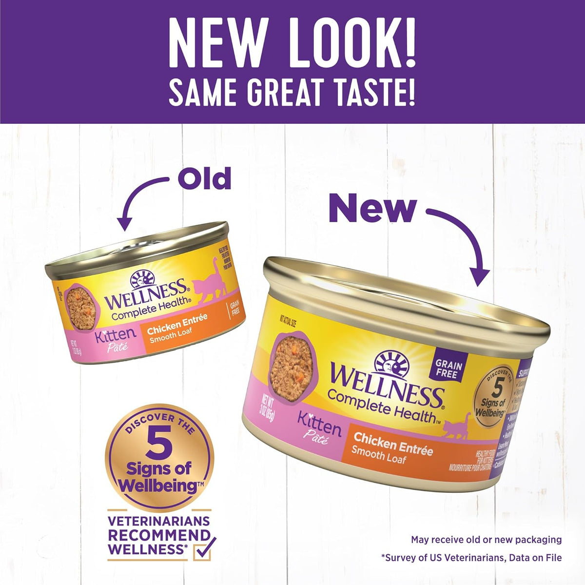 Wellness Complete Health Pate Kitten Wet Cat Food, Natural, Protein-Rich, Grain Free, 3 Ounce, 24