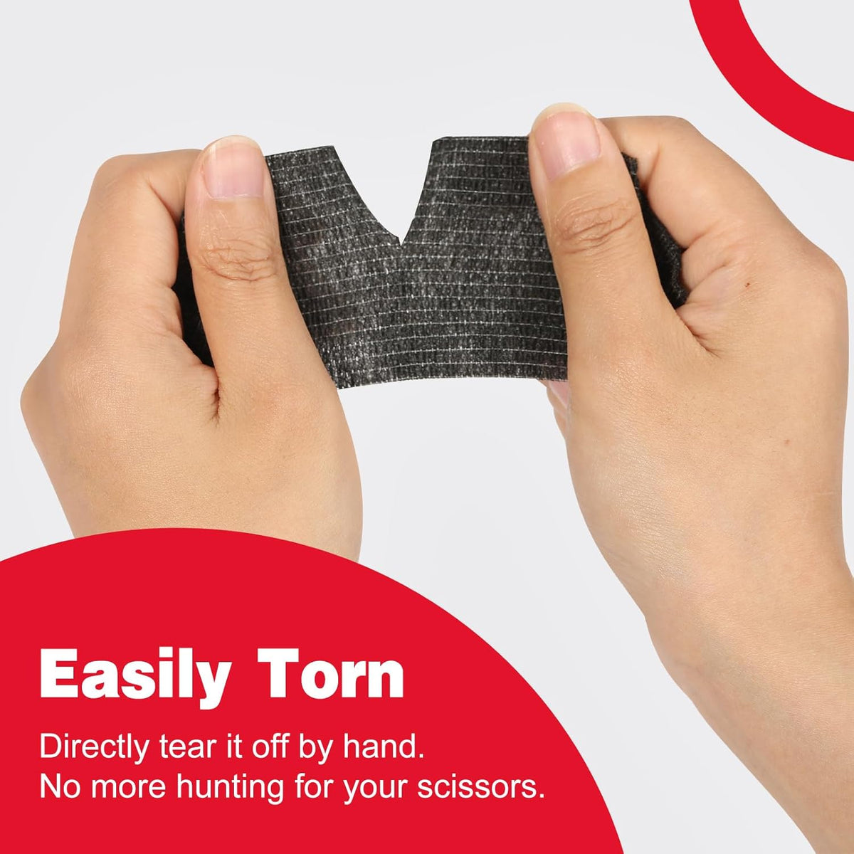 AZEN 8 Pack Self Adhesive Bandage Wrap, 2" X 5 Yards Elastic Cohesive Bandage Wrap, Black Athletic