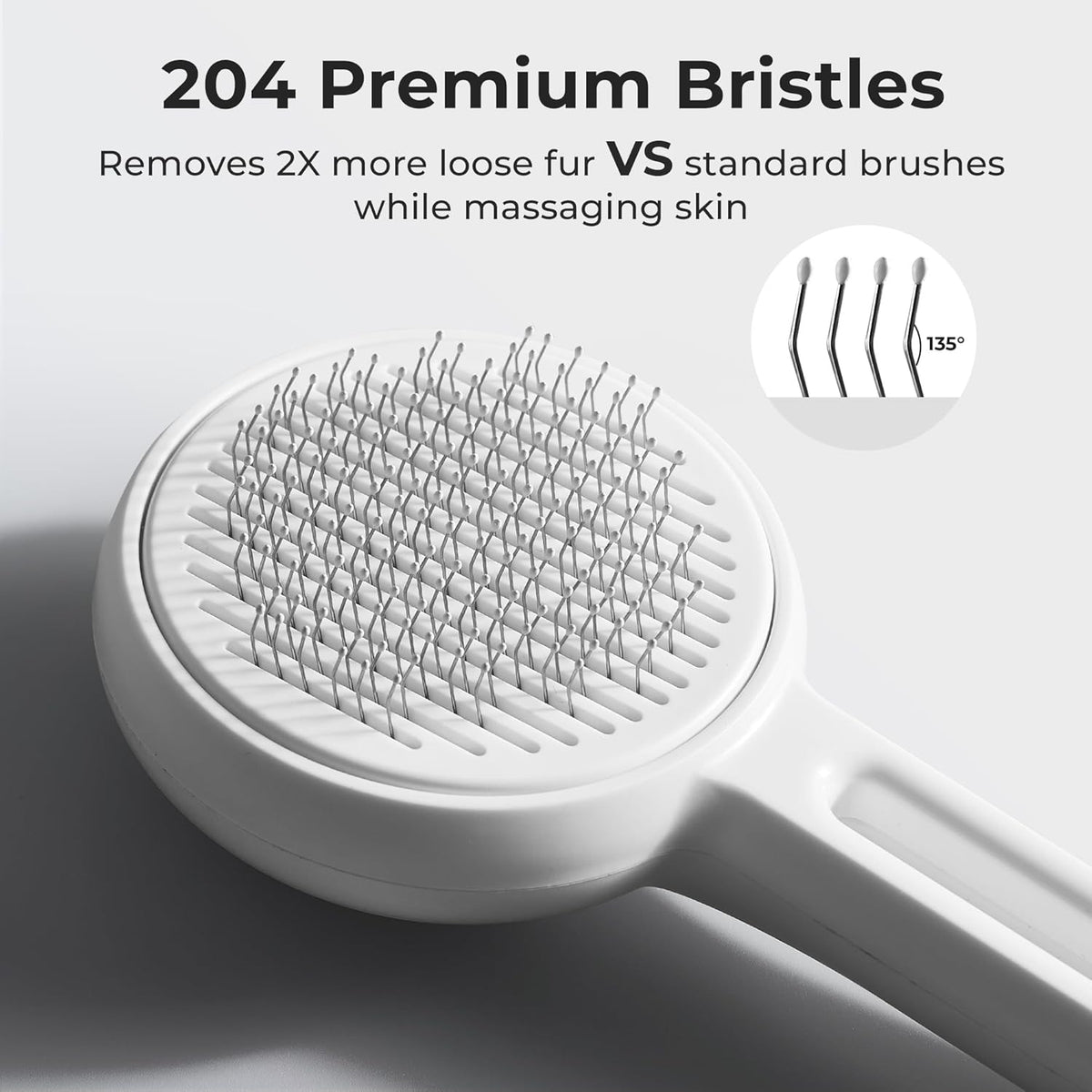 Self Cleaning Slicker Cat Brush - Skin Friendly Shedding Grooming Tool for Dogs & Cats, Pet