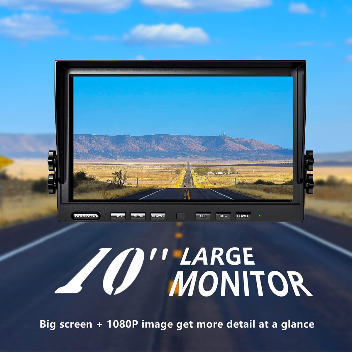 1080P Wireless Backup Camera System with 10 Inch DVR 4 Split Monitor, IP69 Waterproof Stable Signal