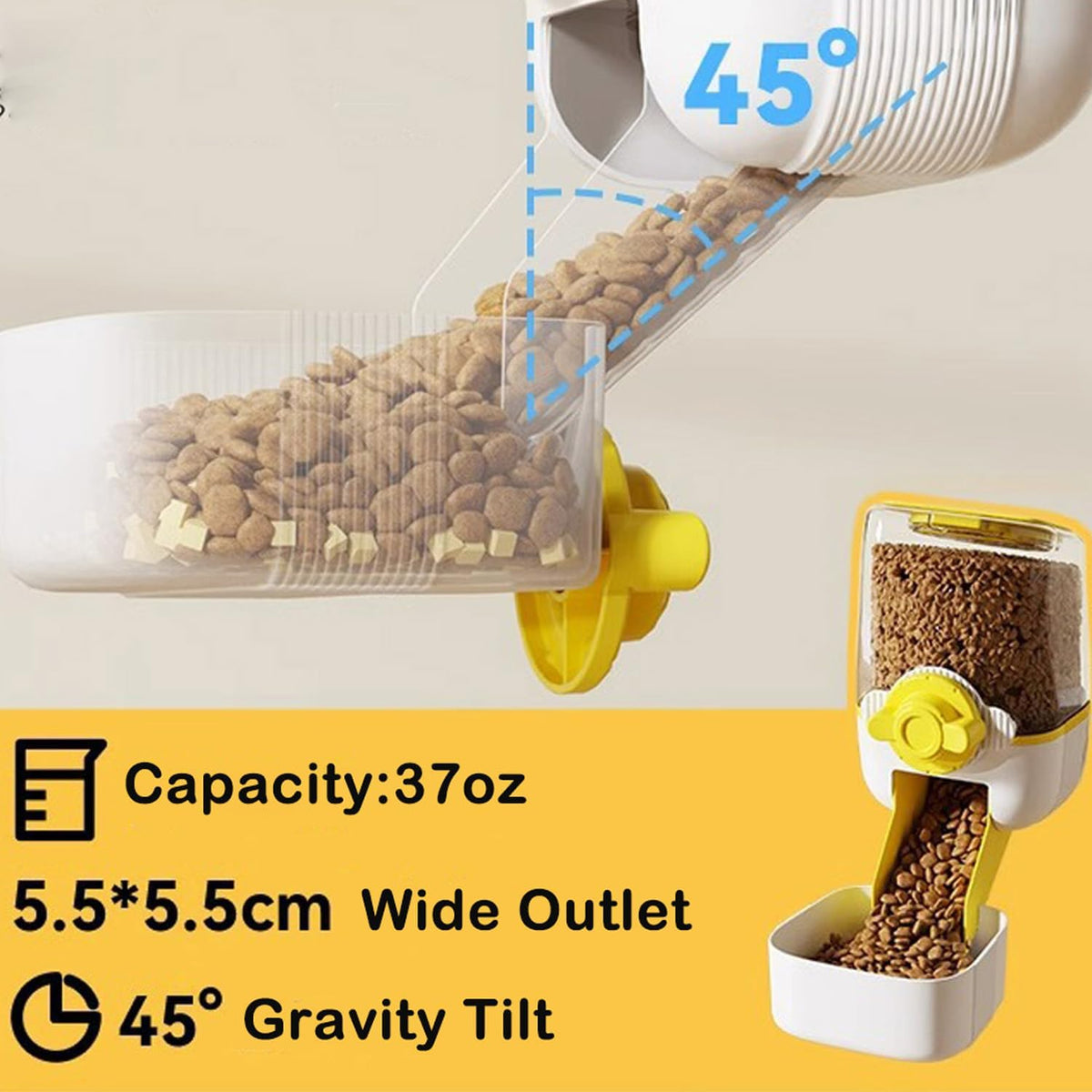Pet Hanging Automatic Feeders Drinking Bowls，Gravity Rabbit Feeder and Water Set，Cage Cat Food Bowl