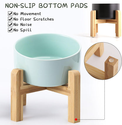 Petygooing Elevated/Raised Ceramic Dog Bowl for Small Breeds, Dog Food Water Dish with Stand,Pet