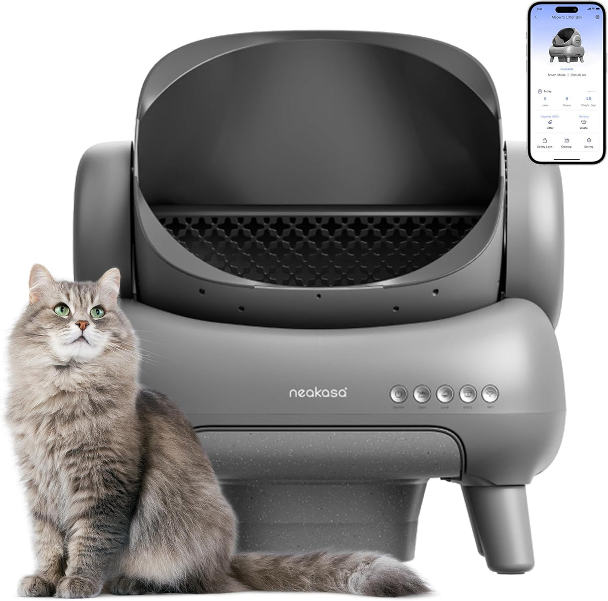 Neakasa M1 Open-Top Self Cleaning Cat Litter Box, Automatic Cat Litter Box with APP Control