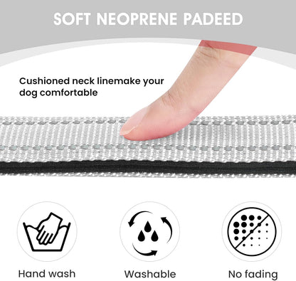 Reflective Dog Collar Padded with Soft Neoprene Breathable Quick Release Basic Dog Collars for