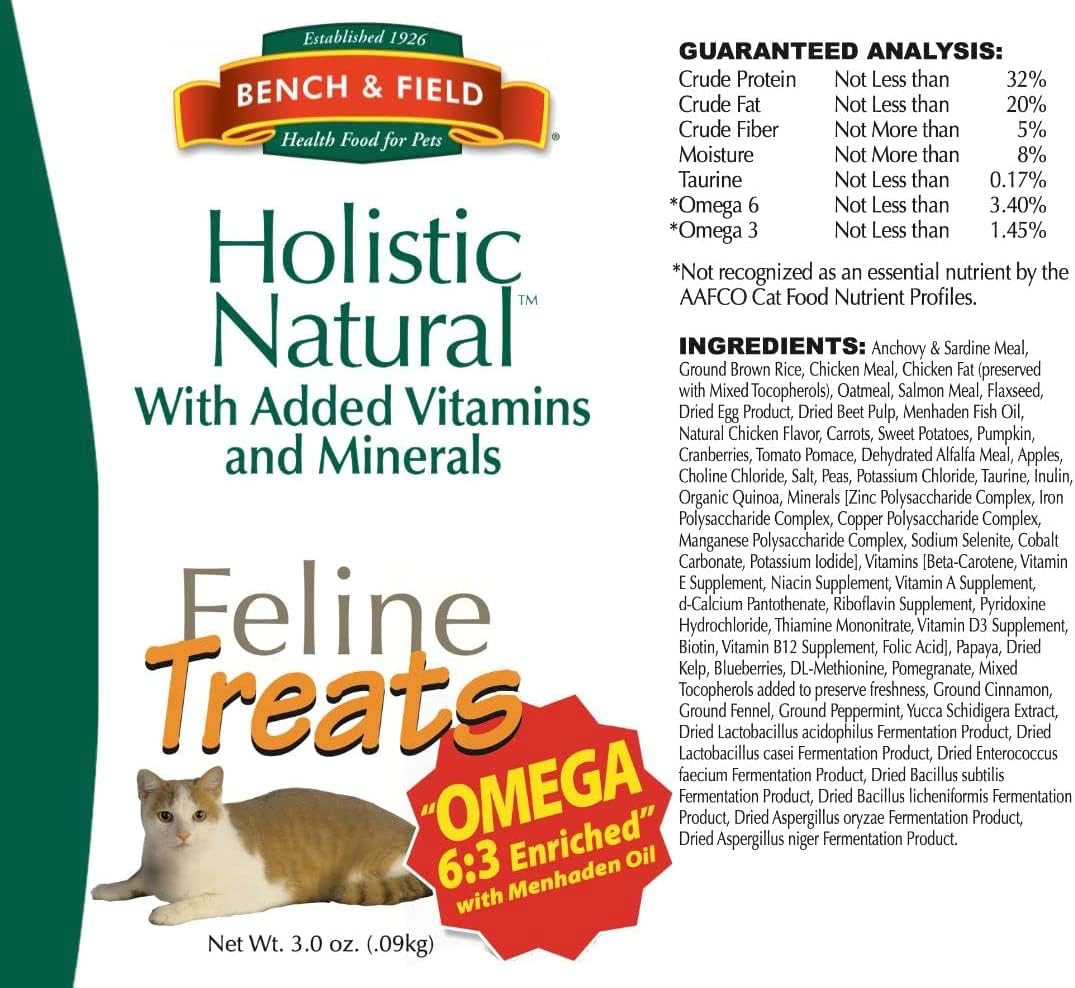 Bench & Field Holistic Natural Healthy Kitty Cat Treats | Crunchy Fish-Shaped Bites | Delicious
