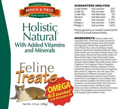 Bench & Field Holistic Natural Healthy Kitty Cat Treats | Crunchy Fish-Shaped Bites | Delicious