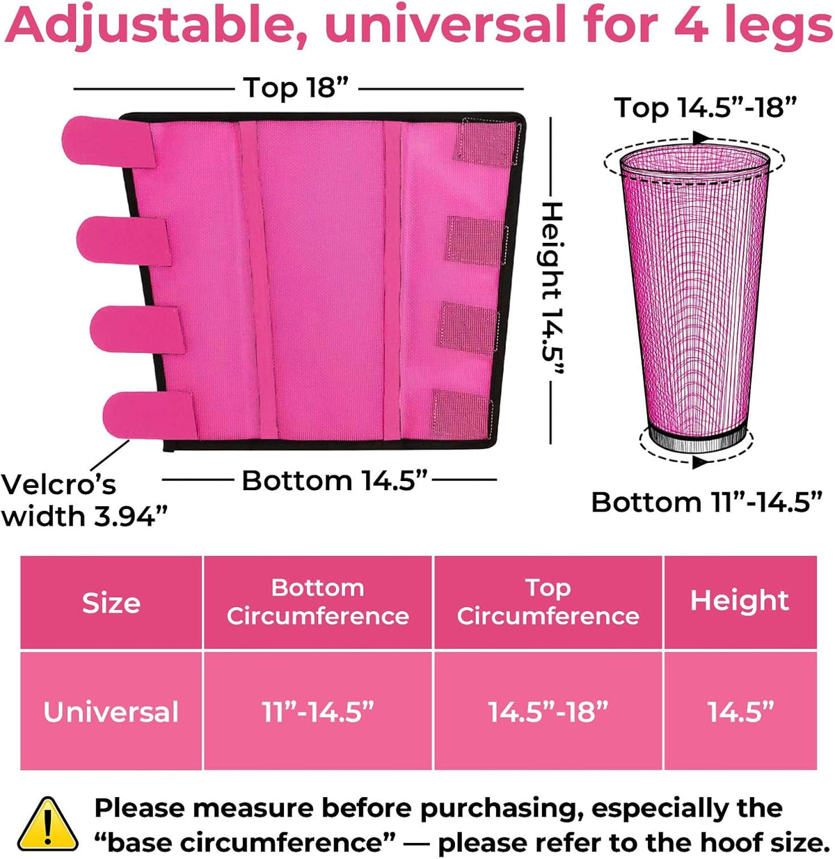 Mesh Horse Fly Boots Set of 4，Adjustable and Universal Loose Fitting & Non-Slip Horse Fly Leggings