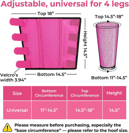 Mesh Horse Fly Boots Set of 4，Adjustable and Universal Loose Fitting & Non-Slip Horse Fly Leggings