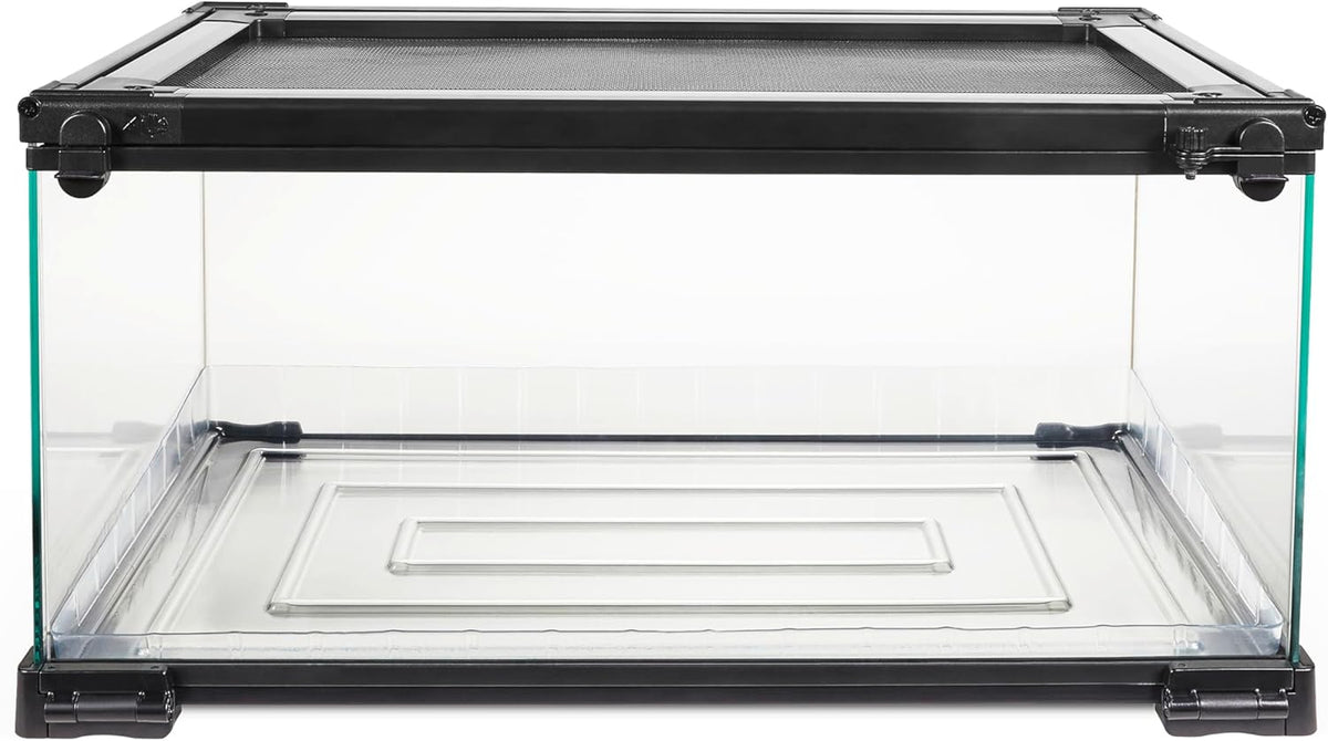 Zilla QuickBuild Reptile 10 Gallon Glass Terrarium Habitat with Bedding Tray For Geckos, Snakes