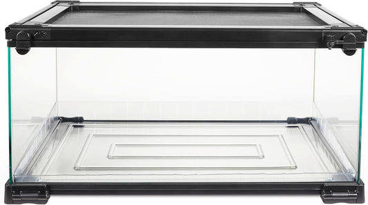 Zilla QuickBuild Reptile 10 Gallon Glass Terrarium Habitat with Bedding Tray For Geckos, Snakes